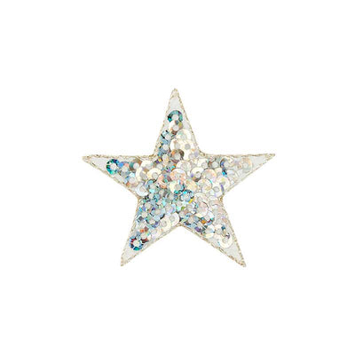 Applications - Fashion and Home - iron-on star silver sequins