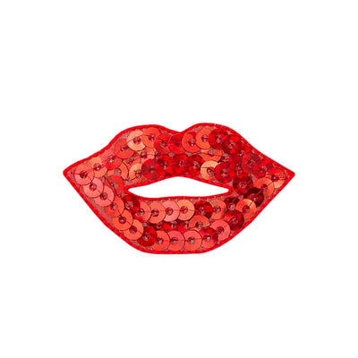 Appliques - Fashion and Home - iron-on mouth small red sequins