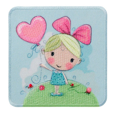 Applique girl with balloon