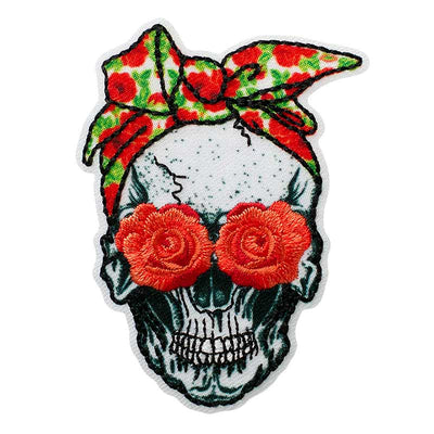 Applique skull roses small