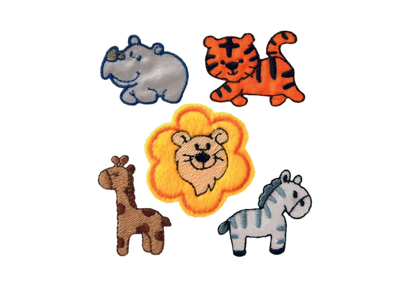 Appliques - Kids and Hits - iron-on Create Zoo approx. 3.0 x 3.0 cm colored 5 pieces