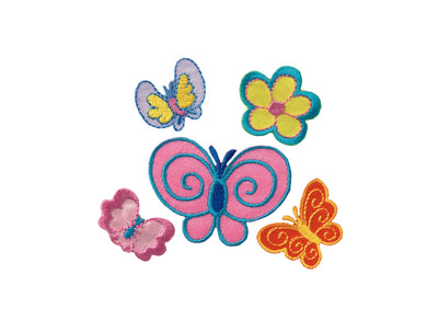 Appliques - Kids and Hits - iron-on Create butterflies approx. 3.0x3.0 cm colored 5 pieces