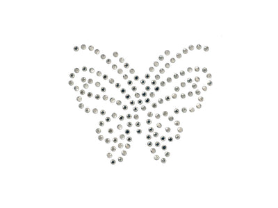 Applications - Fashion and Home - iron-on butterfly, rhinestones approx. 4.0x5.0 cm colored