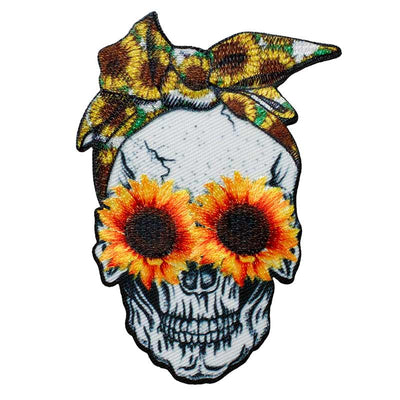 Applique Skull Sunflowers Large