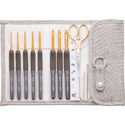 Tulip Etimo Crochet Hook with Soft Grip Set Premium Gold