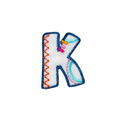 Applications - letter - iron-on letter K approx. 2.5 x 3.0 cm colored 5 pieces