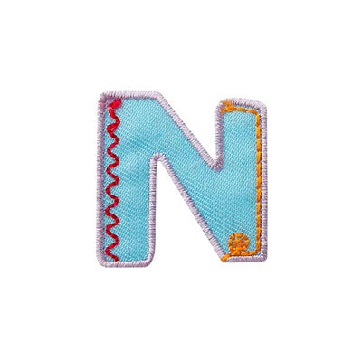 Applications - letter - iron-on letter N approx. 3.0 x 3.5 cm colored 5 pieces