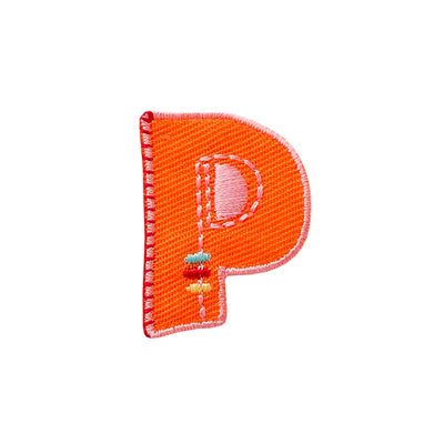 Applications - letter - iron-on letter P approx. 2.5x3.5 cm colored 5 pieces